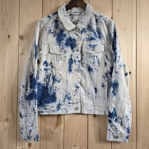 Free People Rumors Denim Jacket Jones Tie Dye Colorway Womens Large